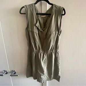 Sleeveless Silence + Noise Olive Green Dress